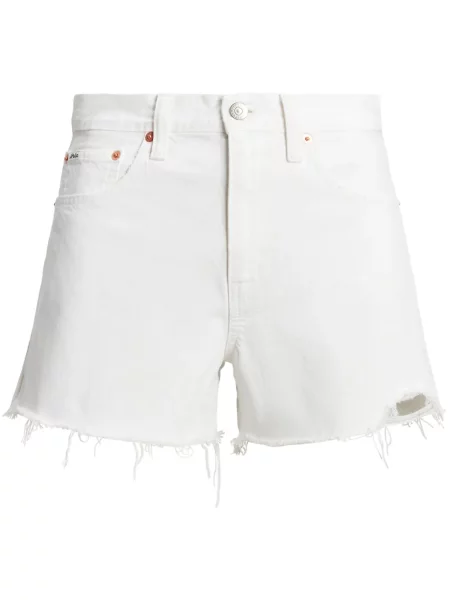 Pletena polo majica Polo Ralph Lauren s vezom visoki struk plava