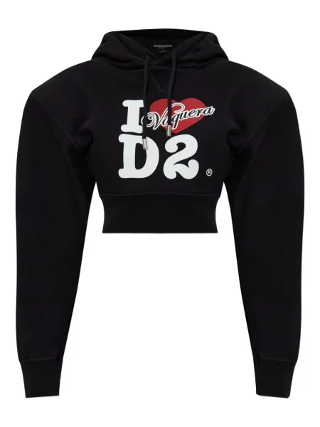 Hanorac cu glugă Dsquared2 cu imagine negru