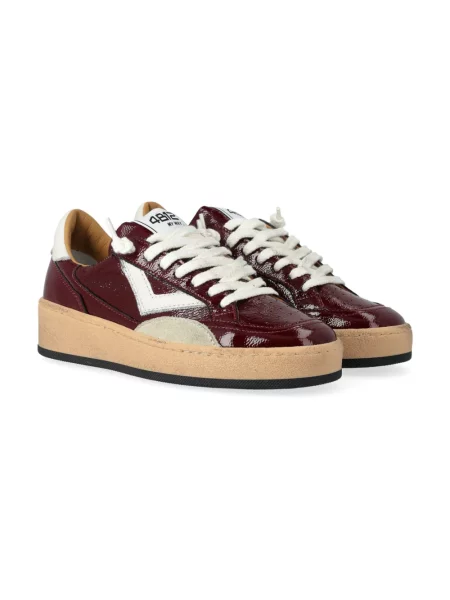 Sneakersy 4b12 skórzane czerwone