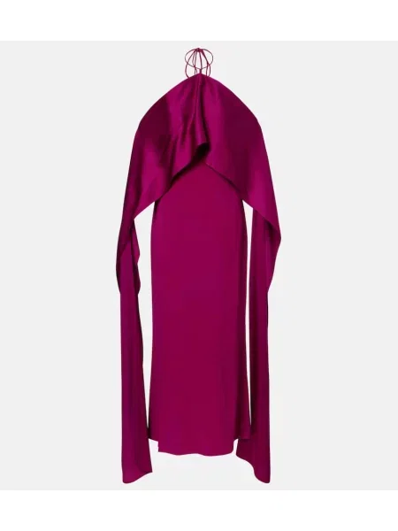 Saténové drapované šaty Taller Marmo fialové