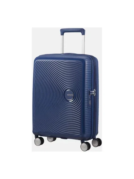 Lniana walizka American Tourister niebieska