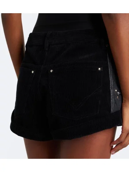 Menčestrové šortky Isabel Marant čierna