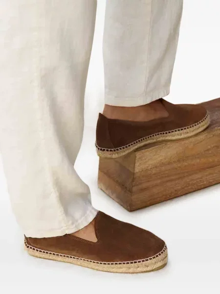 Espadrile Manebi din piele de căprioară maro