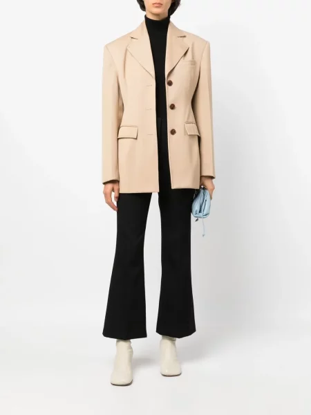 Kelnės Jil Sander aukštu liemeniu apkarpytas juoda
