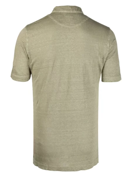 Ленена класическа с яка поло тениска 120% Lino зелено