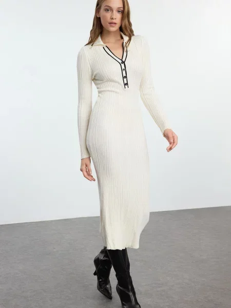 Rochie midi Trendyol tricotate până la genunchi cu strasuri