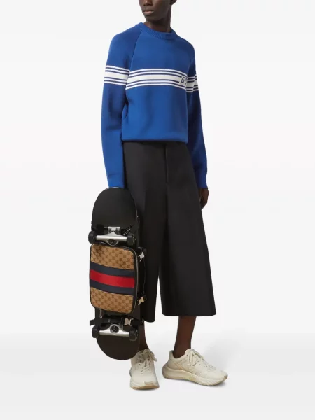 Plačiakojis kelnės Gucci apkarpytas juoda
