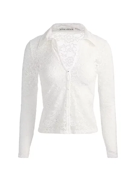 Cămașă Alice + Olivia din dantelă alb