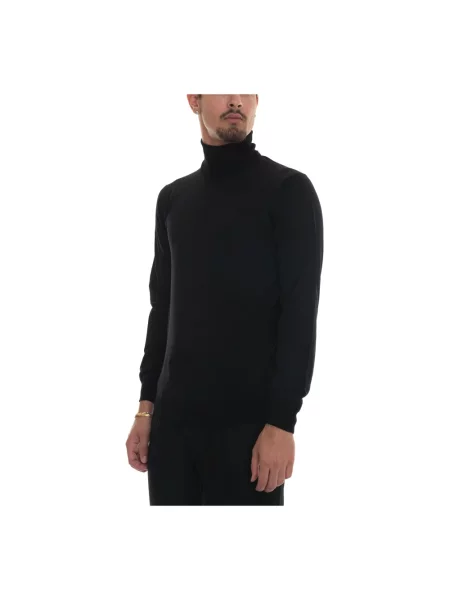 Sweter Hindustrie z dekoltem w serek czarny