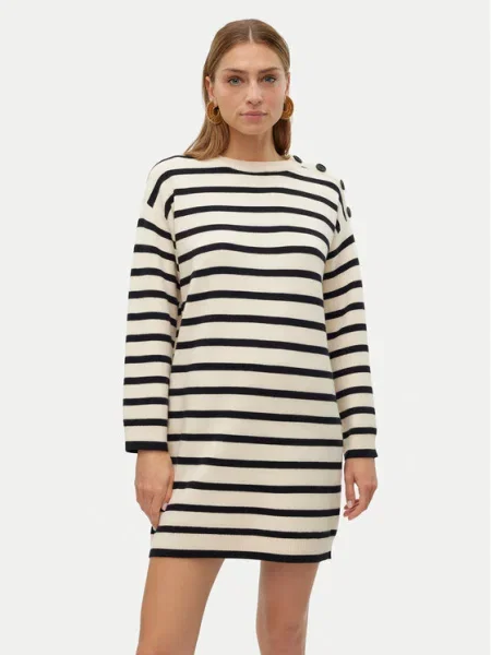 VERO MODA Rochie tricotat VMSABA / negru bej