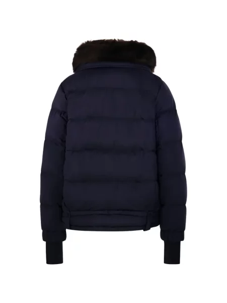 Geacă de schi Moncler Grenoble cu blană albastru