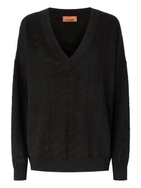 Pulover Missoni cu decolteu în V negru