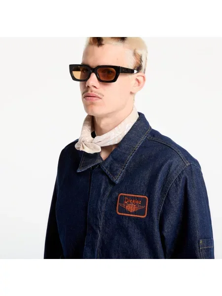 Μπουφάν Dickies M X Hoodie Denim Jacket Blue M μπλε