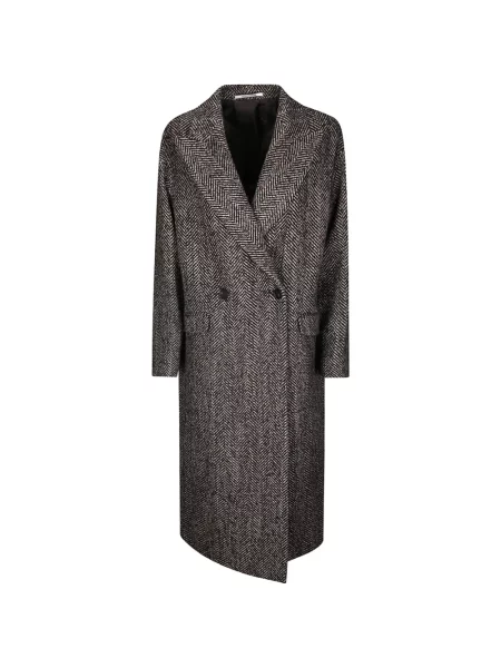 Palton Tagliatore cu model herringbone maro