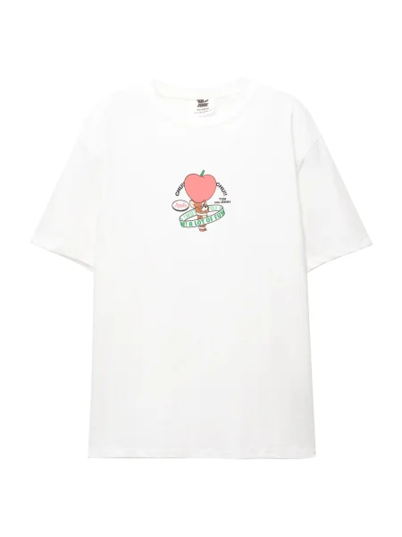 Pull&Bear Tricou TOM JERRY verde / roșu / negru alb