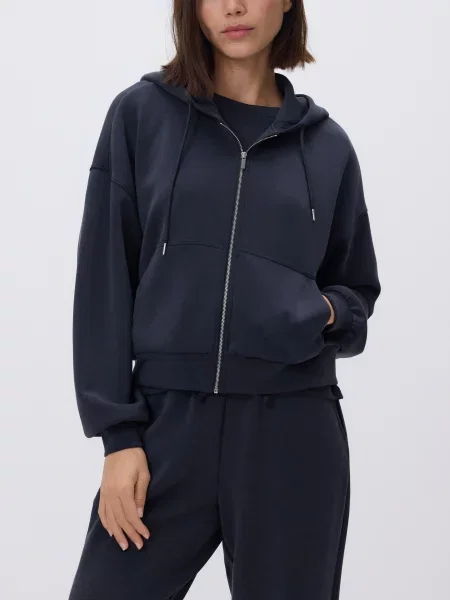 Reserved Світшот oversize темно-сірий сірий