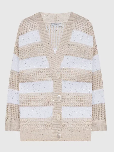 Кардиган в смужку Peserico бежевий