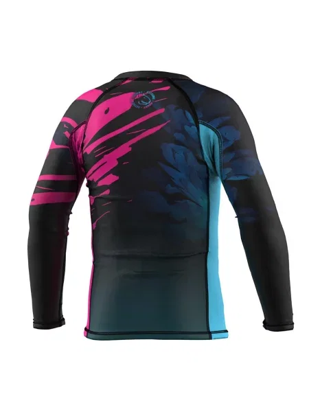 Koszulka Rashguard dla dzieci długi rękaw MMA EXTREME HOBBY VIVID BULLTERIER czarna