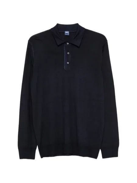 Lung tricou polo Fedeli albastru