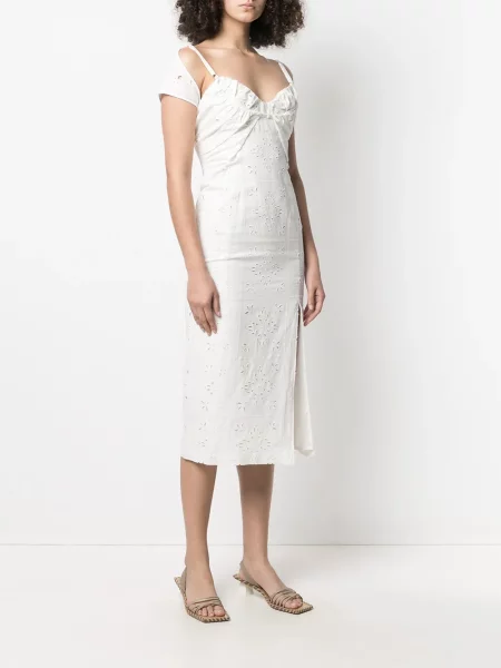 Midi suknelė Jacquemus iki kelių balta