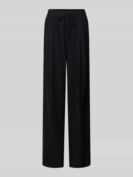 Krój relaxed fit luźne spodnie z mieszanki lnu i S.oliver Red Label czarne