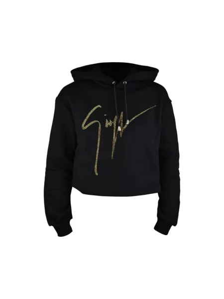 Krótka bluza z kapturem Giuseppe Zanotti z kapturem czarna