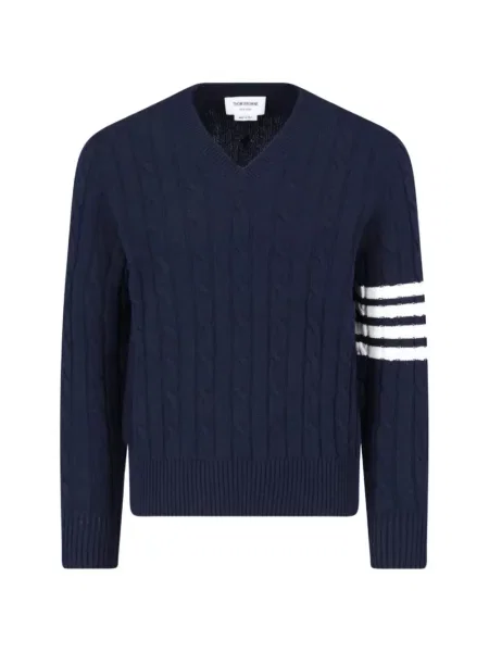 Pulover Thom Browne tricotate albastru