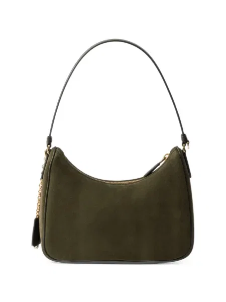 Geantă Prada din piele de căprioară verde