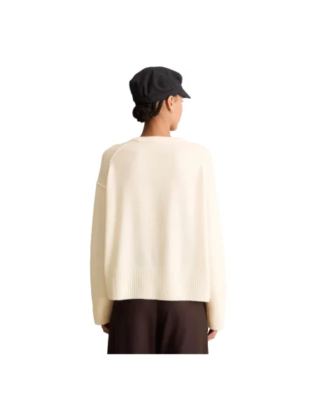 Sweter Marc O'polo wełniany z długim rękawem beżowy