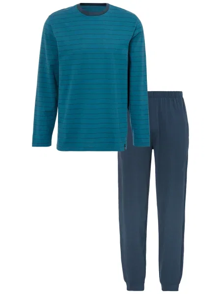 S.Oliver Pijama lungă petrol verde