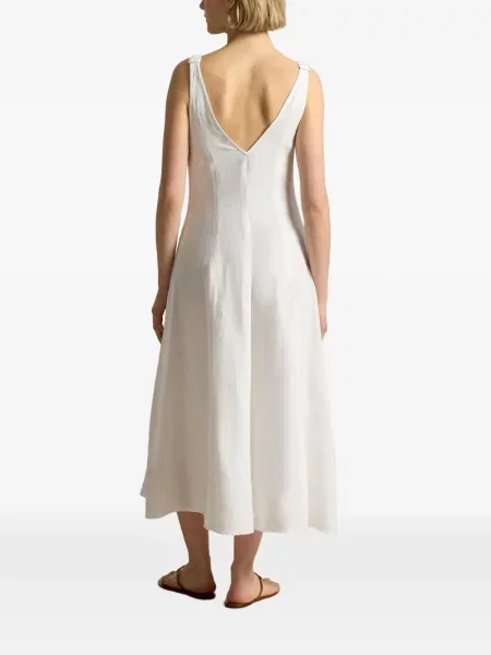 Haftowana koszulka polo Polo Ralph Lauren z dekoltem w serek w kształcie litery A biała