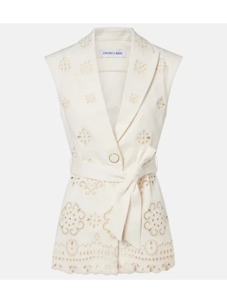 Top Veronica Beard z twillu biały