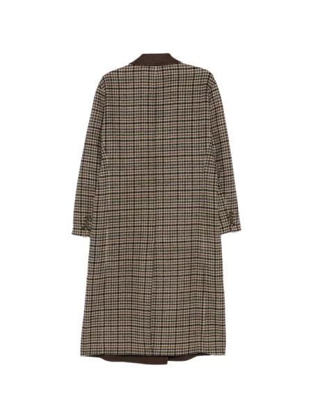 Καρό παλτό Rag & Bone διπλόκουμπα καφέ