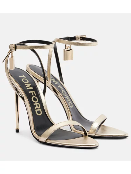 Sandale Tom Ford din piele auriu