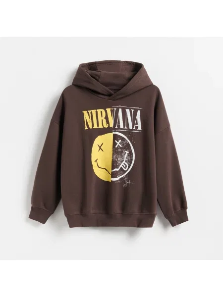 Reserved Mikina Nirvana tmavě hnědá