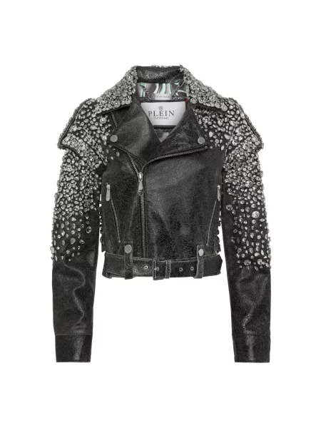 Kurtka skórzana Philipp Plein czarna