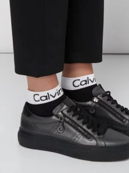 Skarpetki stopki w zestawie 2 pary Calvin Klein czarne