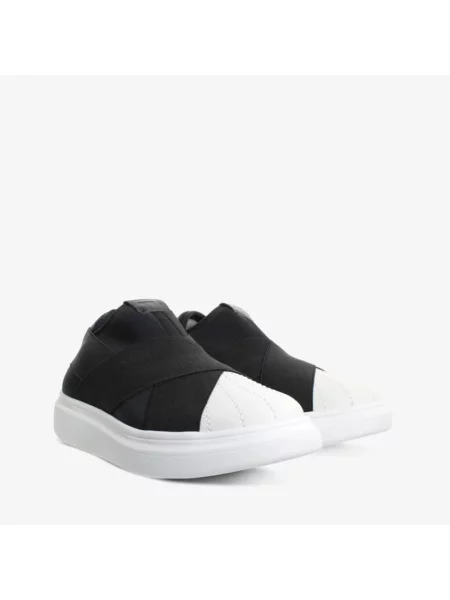 Sneakersy Fessura zamszowe w paski z paskiem czarne