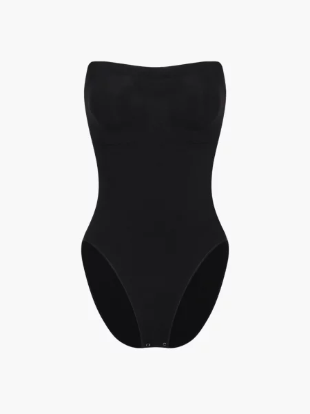 Cfab Alakformáló body Trägerloser Bodysuit Sculpting Shapewear mit Slip' fekete