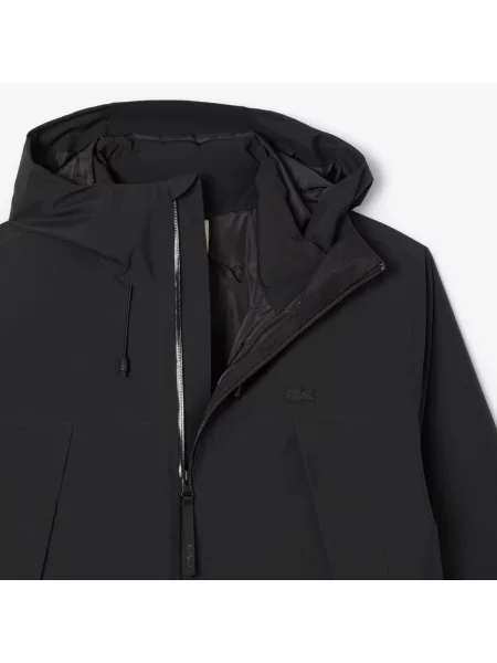 Lacoste Wodoodporna Ocieplana Parka 3 W czarna