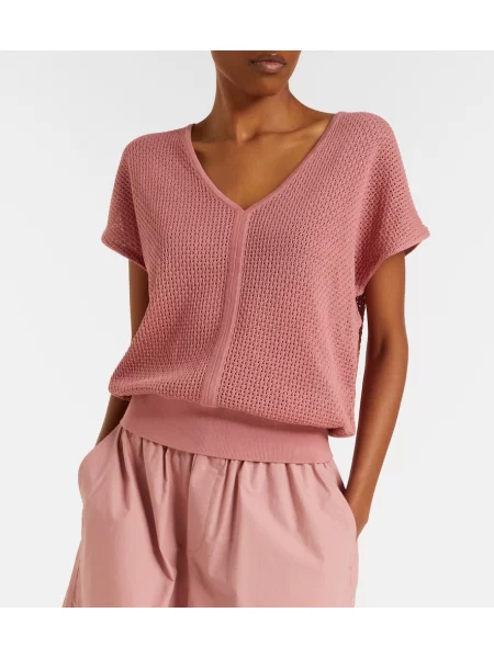 Top Varley tricotate roz