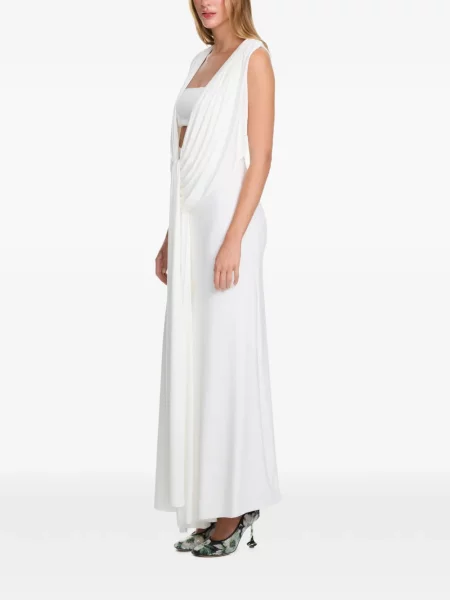 Rochie maxi Axel 113 drapată alb