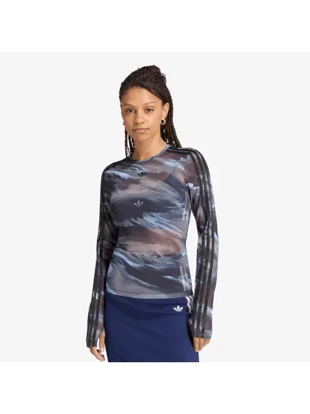 Tricou adidas Badigirl Graphic Mesh Tee Olive Strata/ Aurora Coffee/ Crystal Sky/ Black XS negru