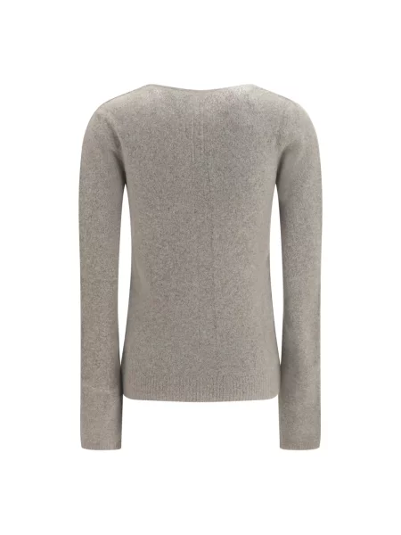 Sweter Rick Owens z dekoltem w serek szary