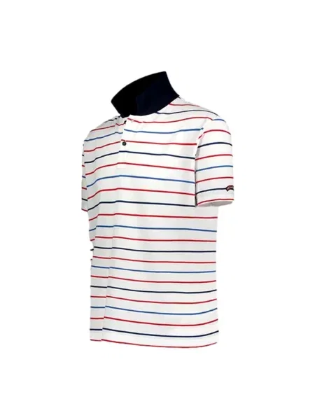 Koszulka polo Paul & Shark w paski z paskiem biała