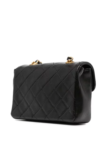 Prošívaná mini diamant crossbody kabelka Chanel Pre-owned černá