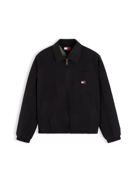 Tommy Jeans Geacă de primăvară-toamnă negru
