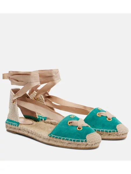 Espadrile Valentino Garavani din piele de căprioară albastru