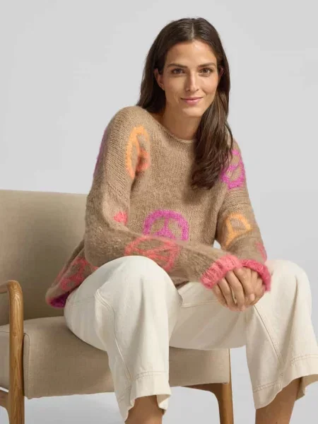 Sweter o kroju oversized z dzianiny z mieszanki lnu Miss Goodlife