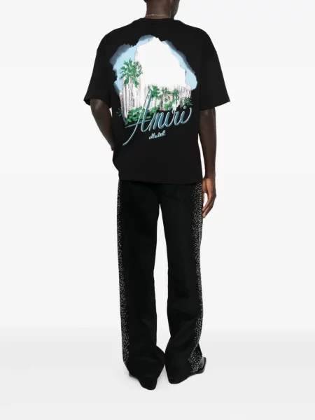 Tricou Amiri cu imagine negru